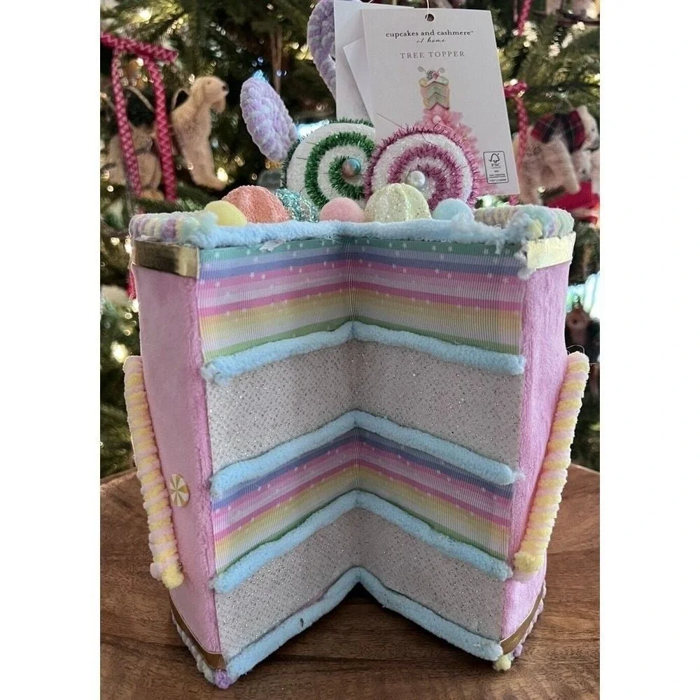 CUPCAKES AND CASHMERE Tree Topper Holiday Pastel Sugar Christmas Candy Cake NWT